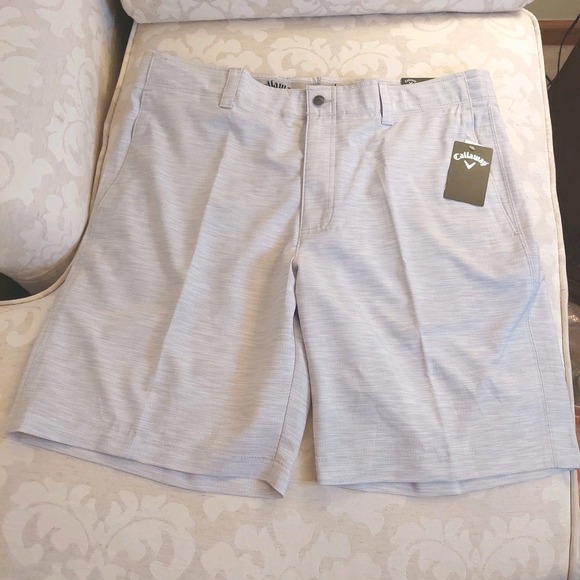 Callaway Other - Callaway Golf Mens Opti-Dri Stretch Waist Flat Front Walking Shorts Gray 38 New!
